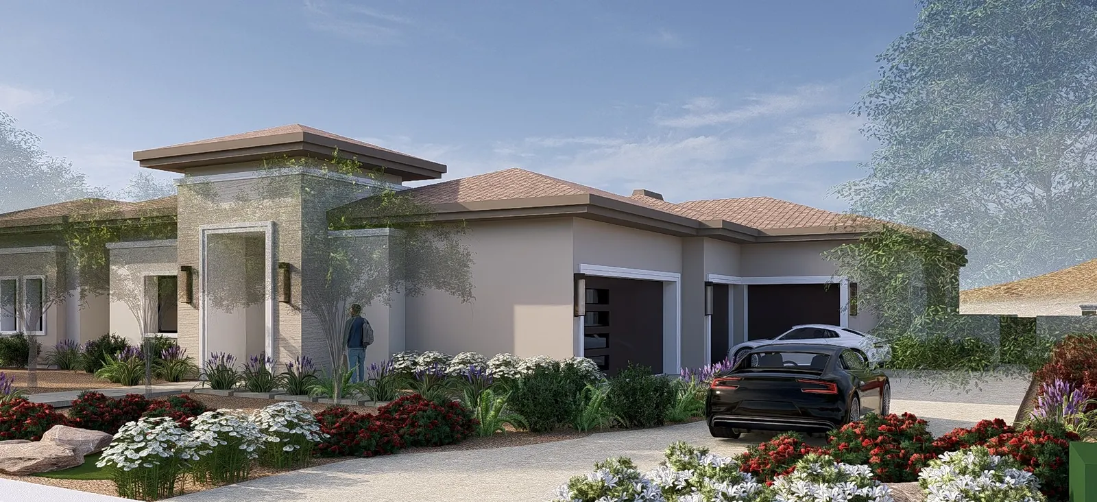 Garage elevation and motor court